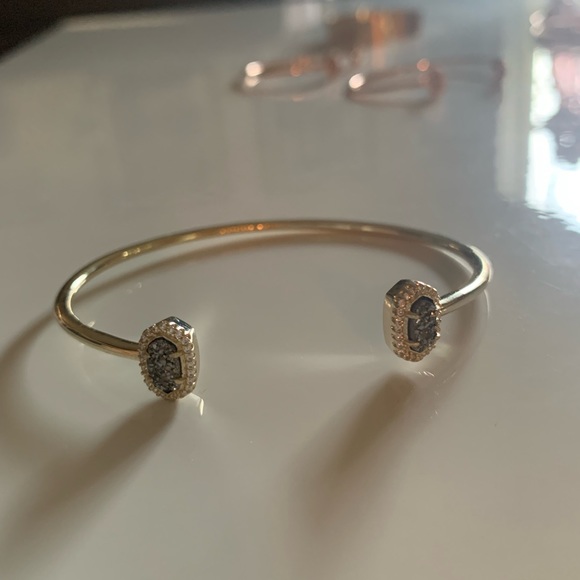 NWOT KENDRA SCOTT Calla Drusy Cuff Bracelet silver - Picture 4 of 10